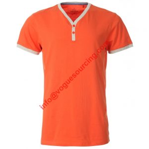 mens-y-neck-t-shirt-bright-orange-plain-vogue-sourcing-india