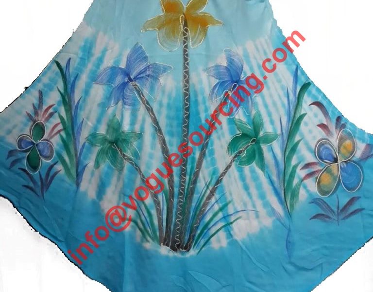 Rayon Tie Dye Dress Brush Printed